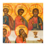 A large icon showing the last supper, Russia, 19th century