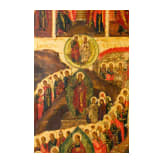 An extended feast icon with the four Evangelists, Russia, 19th century