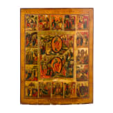 A large extended Russian feast icon, 19th century