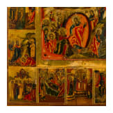 A large extended Russian feast icon, 19th century