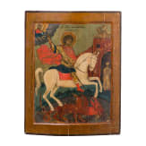 A large icon showing Saint George and the dragon, Russia, early 18th century