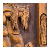 A large Russian carved icon showing Saints Boris and Gleb, late 19th century