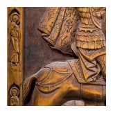A large Russian carved icon showing Saints Boris and Gleb, late 19th century