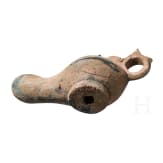 Fr&uuml;byzantinische &Ouml;llampe aus Bronze, 5. - 6. Jhdt. n. Chr.