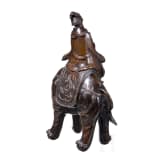 Bronze einer Kannon auf Elefant, Japan, Meiji-Periode, um 1900
