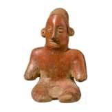 Sitzende, pr&auml;kolumbische Tonfigur, Mexiko, wohl Jalisco-Kultur, 100 v. Chr. - 250 n. Chr.