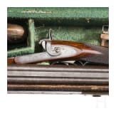 A percussion side-by-side combination rifle, Charles Osborne, in case
