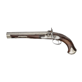 A pair of converted double-barreled percussion pistols, Johann Andreas Kuchenreuter in Regensburg, around 1800