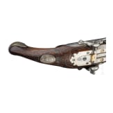 A pair of converted double-barreled percussion pistols, Johann Andreas Kuchenreuter in Regensburg, around 1800
