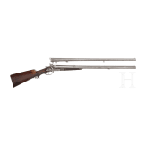 A side-by-side combination gun Moeller & Kellner Gotha, with side-by-side shotgun barrels, in case