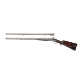 A side-by-side combination gun Moeller & Kellner Gotha, with side-by-side shotgun barrels, in case