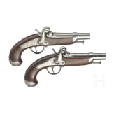 Two M 1842 gendarmerie percussion pistols, Tulle