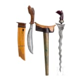 Ein Kris und ein Golok, Indonesien, 20. Jhdt.