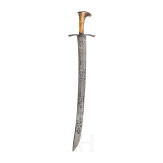 Jagdlicher S&auml;bel mit bedeutender ge&auml;tzter Klinge, deutsch, um 1660