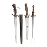 Zwei Hirschf&auml;nger und ein Dolch, deutsch, 19. Jhdt.
