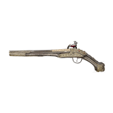 Herausragendes Paar osmanischer Steinschlosspistolen mit silbernem Filigrandekor, datiert 1849