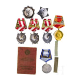Gruppe mit 6 Orden und einer Medaille, komplett mit Verleihungsbuch, Sowjetunion, ab 1943