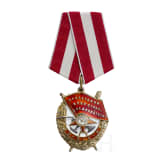 Gruppe mit 6 Orden und einer Medaille, komplett mit Verleihungsbuch, Sowjetunion, ab 1943