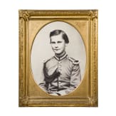 Prinz Otto von Bayern (1848 - 1916) - lebensgro&szlig;es Portraitfoto im Prunkrahmen, um 1864