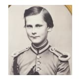 Prinz Otto von Bayern (1848 - 1916) - lebensgro&szlig;es Portraitfoto im Prunkrahmen, um 1864