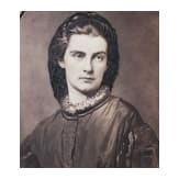 Marie in Bayern, K&ouml;nigin beider Sizilien (1841 - 1925) - lebensgro&szlig;es Portraitfoto im Prunkrahmen, um 1875