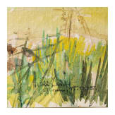 A hay barn in an autumn meadow landscape, watercolour over pencil, 1945