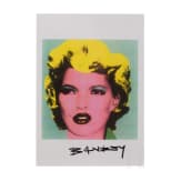 "Kate", after Banksy, postcard with printed details for the exhibition "Crude Oils", London