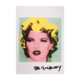 "Kate", after Banksy, postcard with printed details for the exhibition "Crude Oils", London
