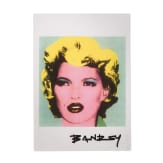 "Kate", after Banksy, postcard with printed details for the exhibition "Crude Oils", London
