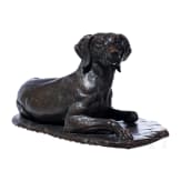 Lebensgro&szlig;e Bronze eines Jagdvorstehhundes, deutsch, wohl sp&auml;tes 19. / fr&uuml;hes 20. Jhdt.