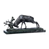 &bdquo;Schlagender Hirsch", Wilhelm Karl Robra (Berlinchen, Neumark 1876 - 1945), wohl fr&uuml;hes 20. Jhdt.