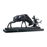&bdquo;Schlagender Hirsch", Wilhelm Karl Robra (Berlinchen, Neumark 1876 - 1945), wohl fr&uuml;hes 20. Jhdt.