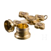 Vermeil-Kruzifix mit Futteral, 19. Jhdt.