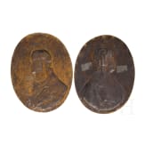 Paar gro&szlig;e Plaketten mit Maria und Jesus, Frankreich, um 1700