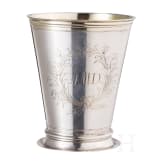 Augsburger Becher, wohl Johann Christian Neuss (Meister 1766-1803), 1779- 1781
