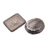 An Austrian silver box and a German silver filigree box, late 19th century