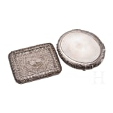 An Austrian silver box and a German silver filigree box, late 19th century