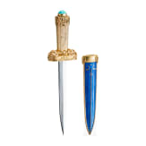 Vermeil- und Guilloch&eacute;-Email-Dolch, Ungarn, 1966-1999