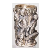 Massiver Silberpokal mit Szene aus der kalydonischen Eberjagd, 20. Jhdt.