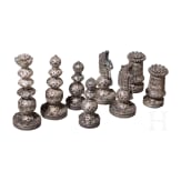 Einsatz Schachfiguren aus filigranem Silber, Israel, 20. Jh.