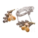 Gold- und Grandelschmuckset: Brosche und Kette