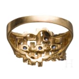 Gelbgoldring mit Saphiren