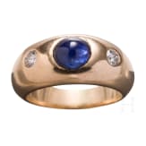 Bandring mit Saphir und 2 Brillianten