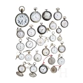 27 pocketwatches plated and silver, many with losses, defects