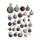 27 pocketwatches plated and silver, many with losses, defects