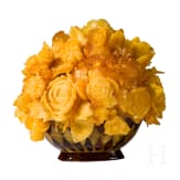 A Lithuanian amber bouquet of flowers with basket