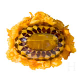 A Lithuanian amber bouquet of flowers with basket