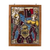 Bleiverglaste Wappenscheibe im Stil der Renaissance, Deutschland, 19. Jh.