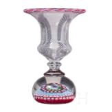 A millefiori glass paperweight pen holder, Saint Louis, 1973