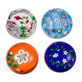 Four glass paperweights. Saint Louis, 1972, 1973, 1976, 1994